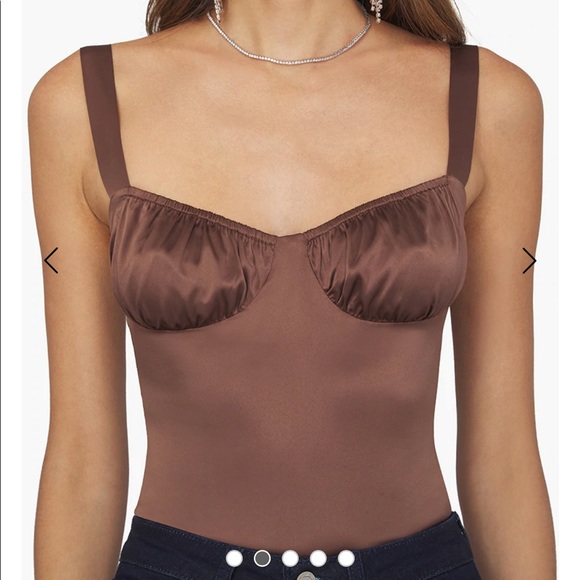 WeWoreWhat Tops - WeWoreWhat Satin Corset Bodysuit size 6, brown